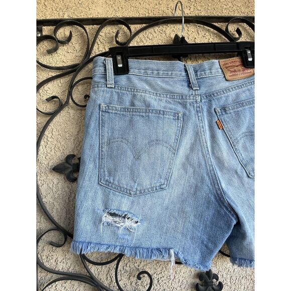 Levi’s Orange Tab Denim Cut Off Shorts - Size 27 - Light Wash Blue - Picture 5 of 8